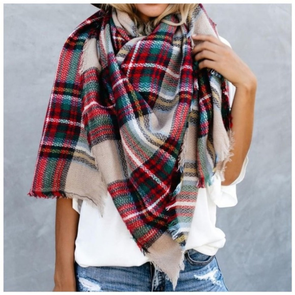 PLAID OVERSIZE BLANKET SCARF - Picture 2 of 3